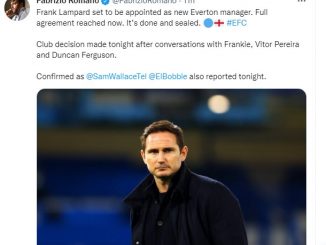 Lampard  is currently set to become the Everton Head Of Coach.