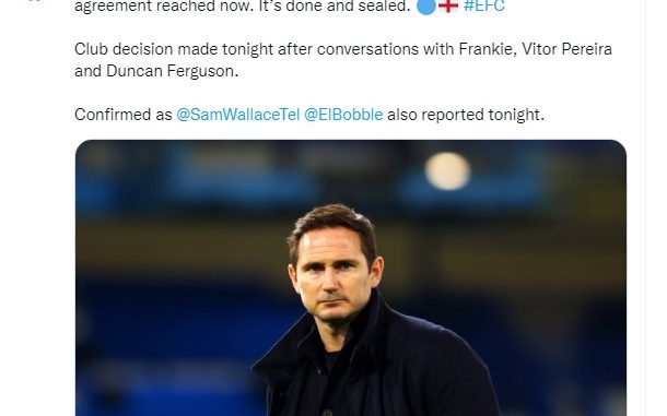 Lampard  is currently set to become the Everton Head Of Coach.